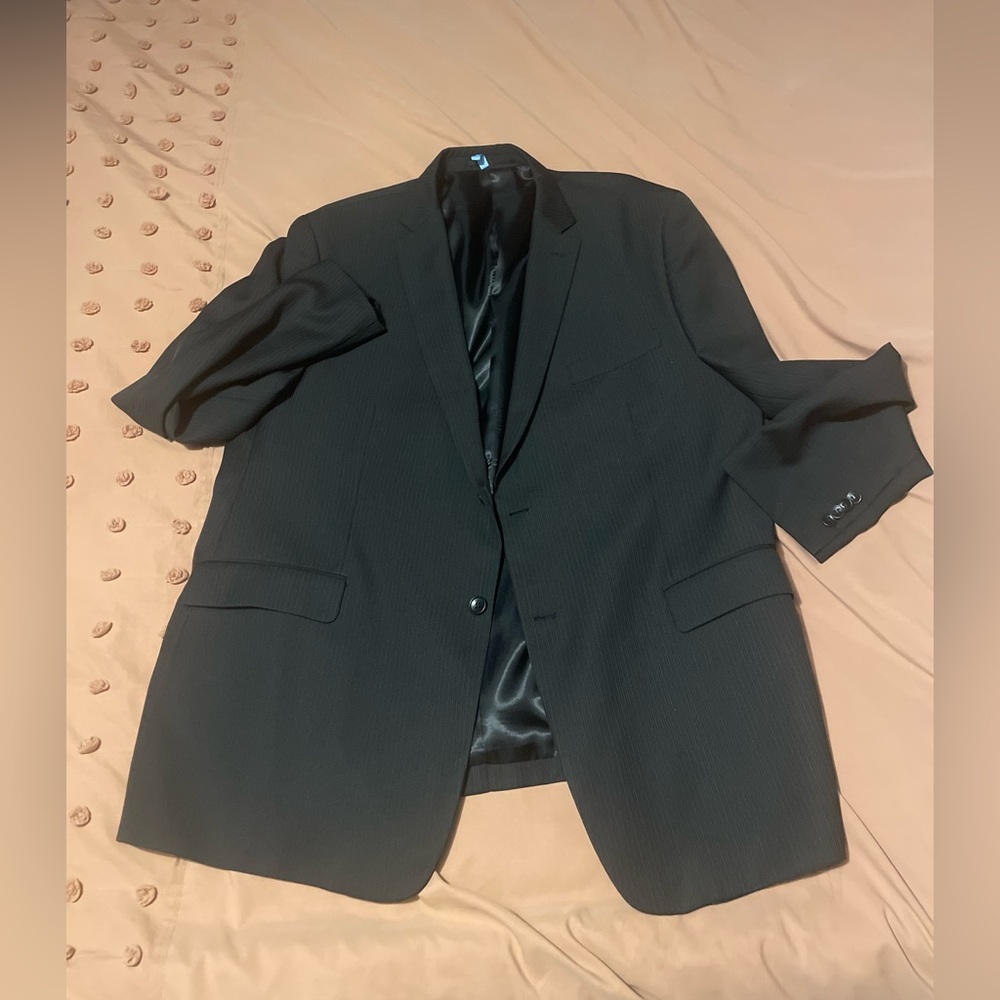 Black pinstripe 2 piece suit Made by Stars 50 T Big and Tall